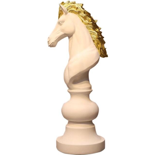 等身大のチェス駒 騎士 ホワイト Chess knight 【商品番号：m-fr220120wh】