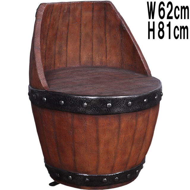 樽型のベンチ / Barrel Chair  FRPアートオブジェ 【商品番号：m-fr230075】