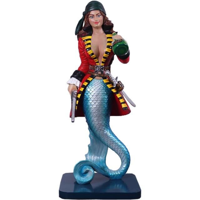 マーメイド人魚の女海賊 Sassea The Mermaid Pirate FRPアートオブジェ