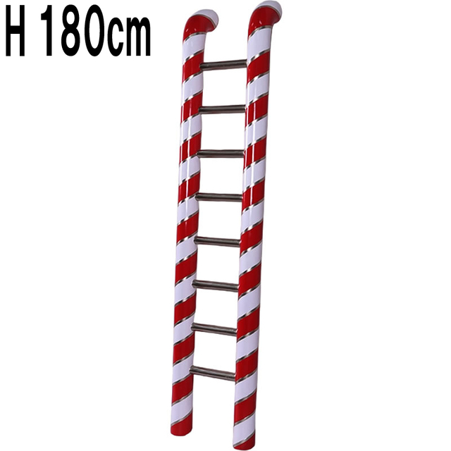 キャンディハシゴ / Candy Cane Ladder 6ft.  FRPアートオブジェ 【商品番号：m-fr240134】