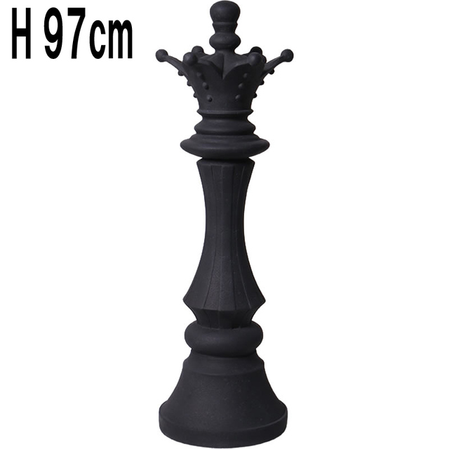 ストーン仕上げチェス女王様クィーン-ブラック / Chess Piece - Queen (small)  FRPアートオブジェ 【商品番号：m-fr240140bk】