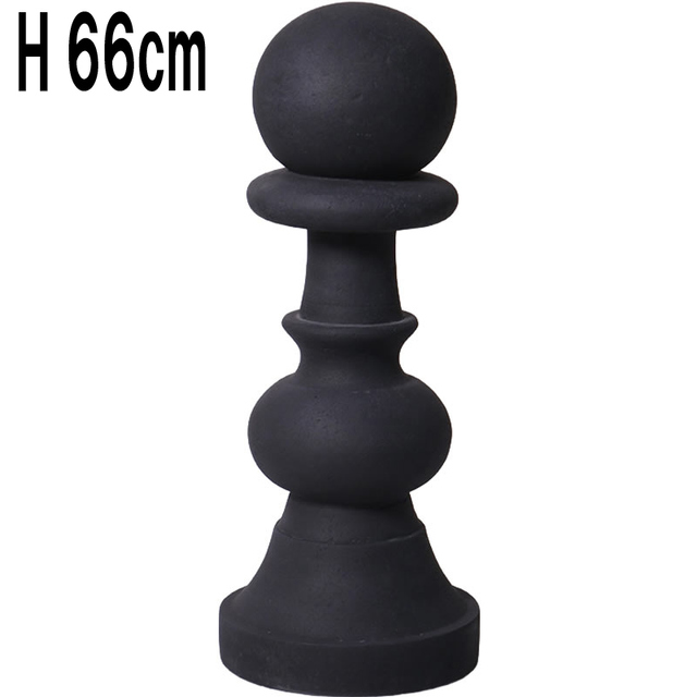 ストーン仕上げチェス兵士ポーン-ブラック / Chess Piece - Pawn (small)  FRPアートオブジェ 【商品番号：m-fr240141bk】