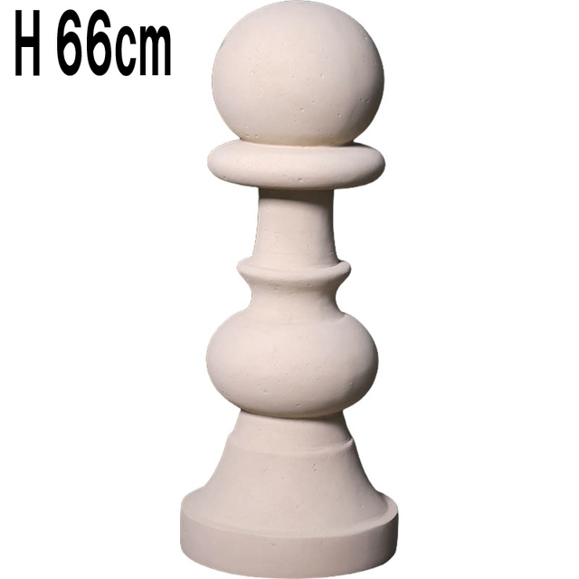 ストーン仕上げチェス兵士ポーン-ホワイト / Chess Piece - Pawn (small)  FRPアートオブジェ 【商品番号：m-fr240141wh】
