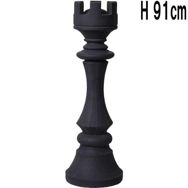 ストーン仕上げチェス砦ルーク-ブラック / Chess Piece - Rook (small)  FRPアートオブジェ 【商品番号：m-fr240144bk】