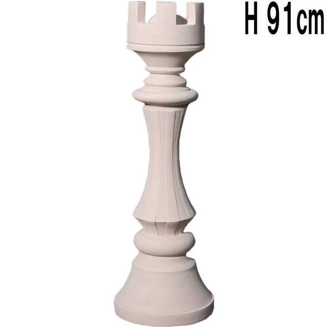 ストーン仕上げチェス砦ルーク-ホワイト / Chess Piece - Rook (small)  FRPアートオブジェ 【商品番号：m-fr240144wh】