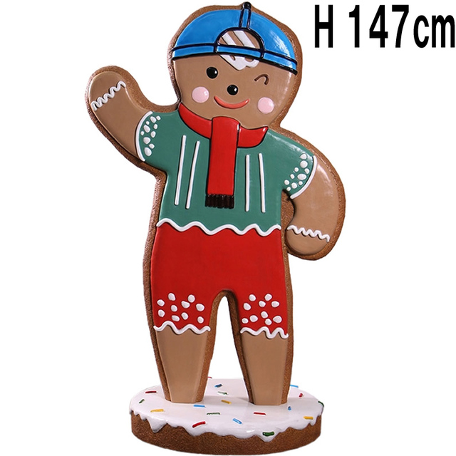クッキーの少年ボーイ  Gingerbread JR　FRPアートオブジェ 【商品番号：m-fr240219】
