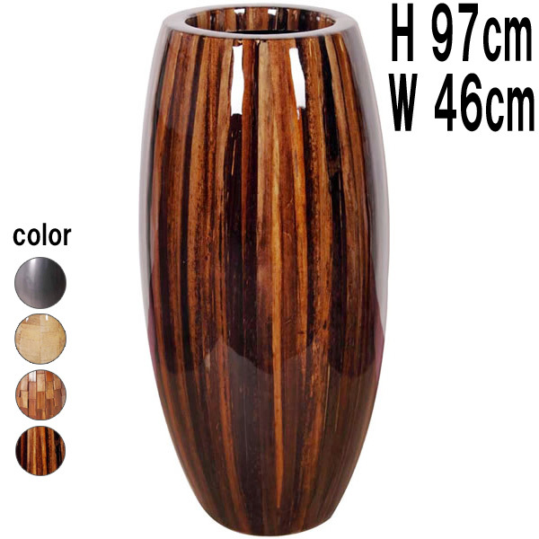 鼓型プランター（アバカ皮柄） / Elonga Planter 47x95cm FRPアートオブジェ 【商品番号：m-fr2AB95】