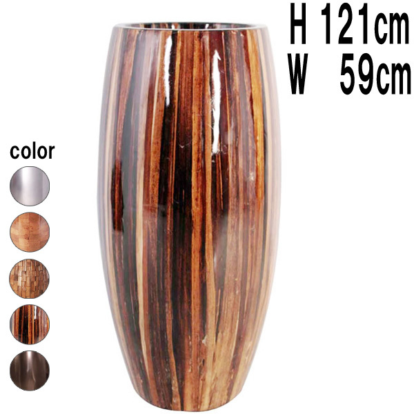 鼓型プランター（アバカ皮柄） / Elonga Planter 47x120cm FRPアートオブジェ 【商品番号：m-fr3AB120】