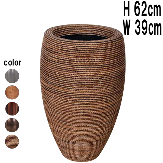フルート型プランター（縄編柄） / Classic Planter 38x60cm FRPアートオブジェ 【商品番号：m-fr4WE61】