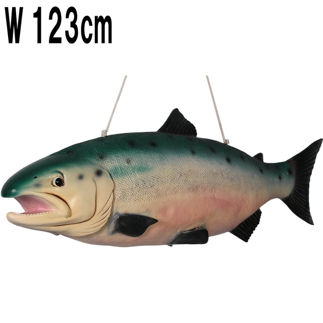 鮭サーモン / HANGING SALMON  FRPアートオブジェ 【商品番号：m-frafhas】