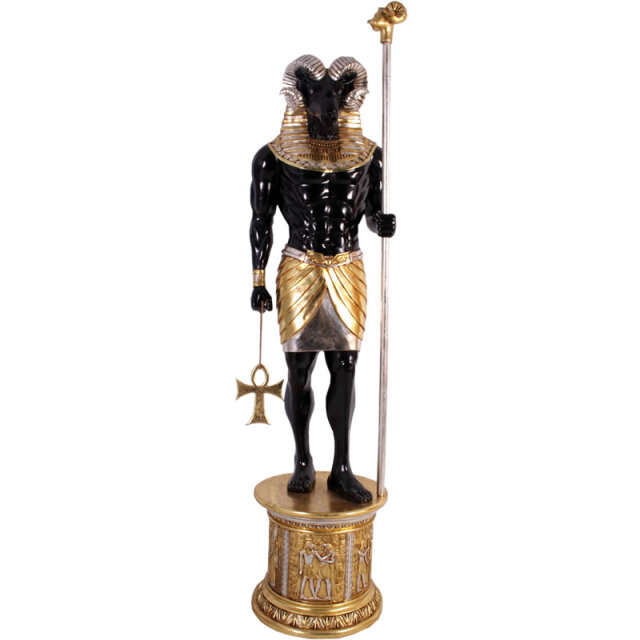 古代エジプト創造神クヌム KHNUM 6FT. W&BASE S&G FRPアートオブジェ