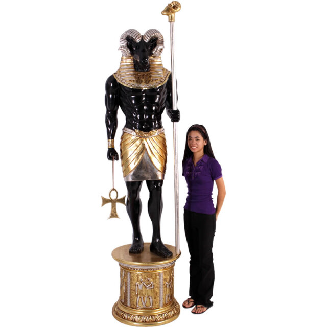 古代エジプト創造神クヌム KHNUM 6FT. W&BASE S&G FRPアートオブジェ