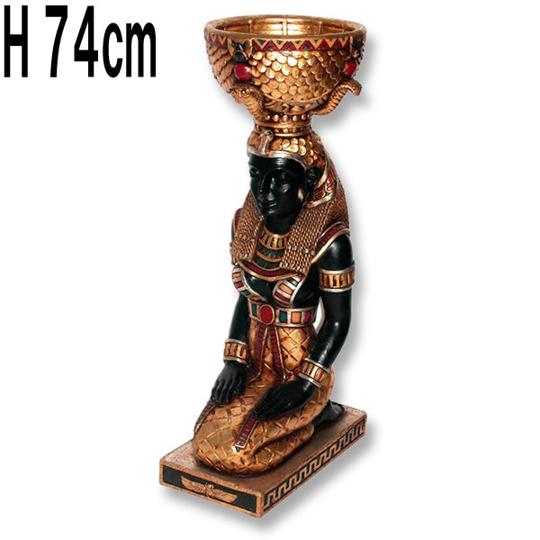 ひざまずく女性プランター / KNEELING FEMALE EGYPTIAN PLANTER  FRPアートオブジェ 【商品番号：m-frPLKFG】