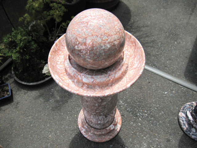 天然大理石 開運風水噴水 ファウンテン（薄紅うすべに） 【商品番号：m