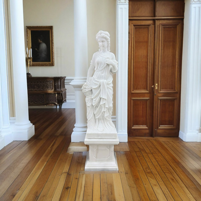 天然大理石彫刻 季節の乙女（春）｜女性像・大理石彫刻｜ガーデン