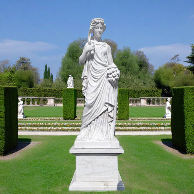 天然大理石彫刻 季節の乙女（秋） 【商品番号：m-hat088-2405】 の販売