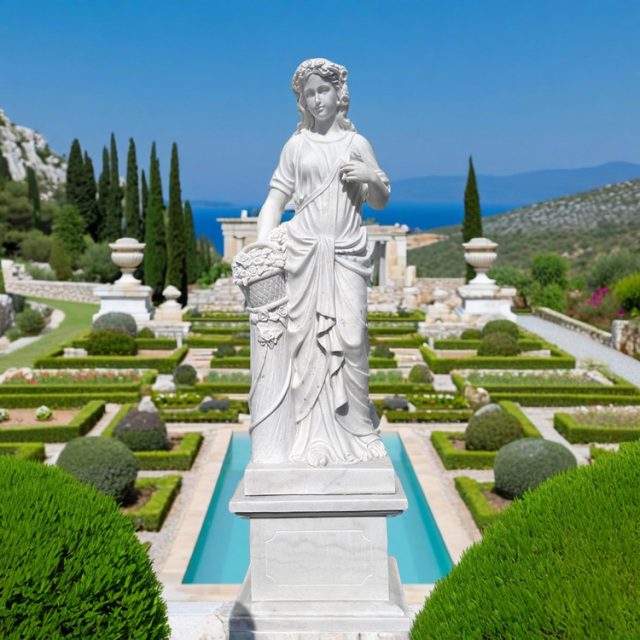 大理石　オブジェ 天然大理石彫刻 季節の乙女（秋） の販売ページです。