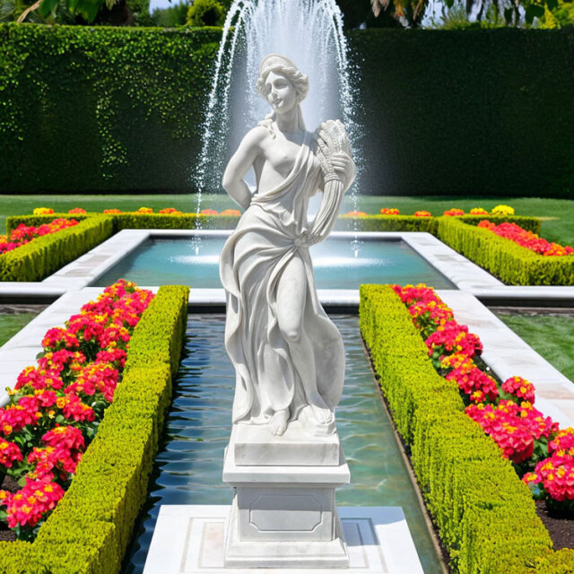 天然大理石彫刻 収穫のヴィーナス（秋） 【商品番号：m-hat096-2405