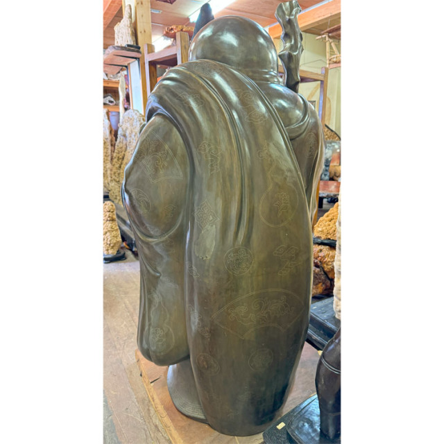 唐金 『布袋』 高さ約1m30cm 銀象嵌入り 七福神 開運 ブロンズ 銅