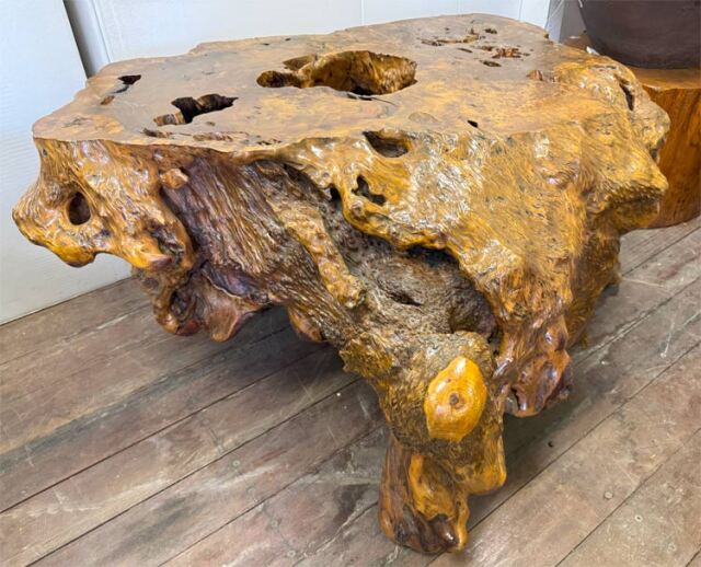 アウトレット 展示品 自然木 楠 木の根 ローテーブル 【商品番号m-kk079】
