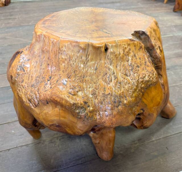 銘木 一枚板 飾り台 花台 飾り椅子 インテリア 中古品 アウトレット 展示品 天然木 飾り台 花台 椅子 【商品番号m-kk061】