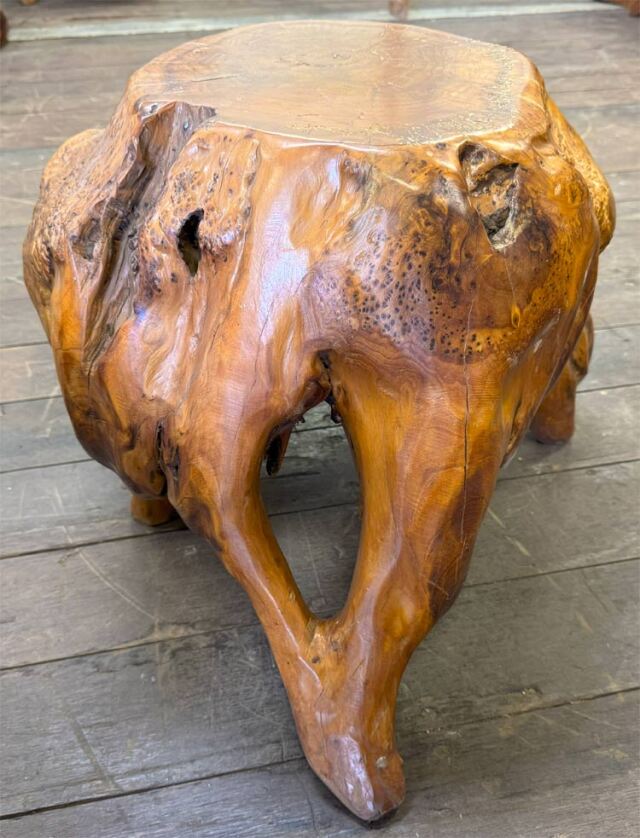 銘木 一枚板 飾り台 花台 飾り椅子 インテリア 中古品 アウトレット 展示品 天然木 飾り台 花台 椅子 【商品番号m-kk061】