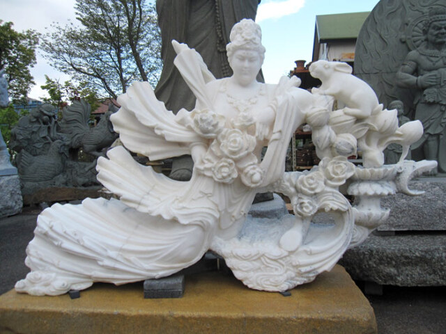 天然大理石彫刻 天女像 石像