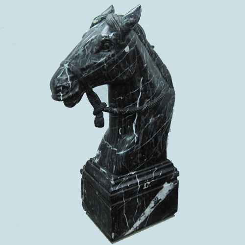 馬置物　馬頭　大理石彫刻　馬彫刻　動物置物　