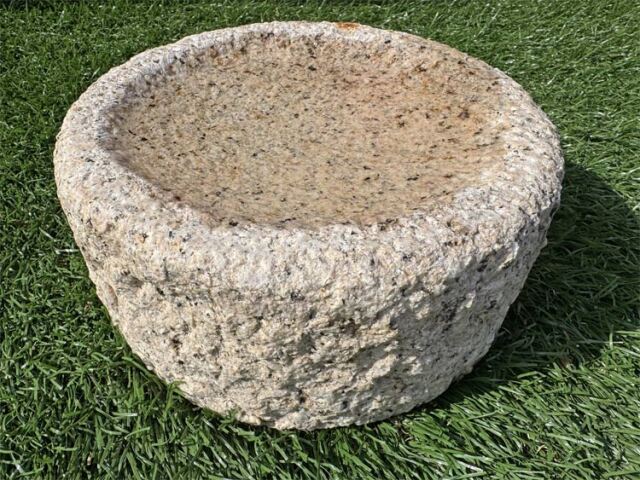 送料無料!! 天然石 御影石 ミニ つくばい 水鉢 φ20cm バードバス 石