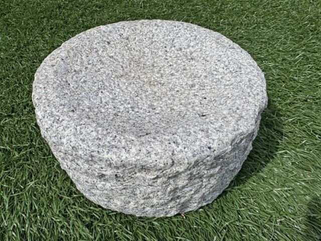 送料無料!! 天然石 御影石 ミニ つくばい 水鉢 φ20cm バードバス 石