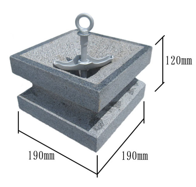 天然石のウェイト（フック付き天然石ブロック）を2個セットで、しかも