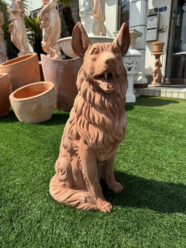イタリア製 テラコッタ 牧羊犬 オブジェ H65cm 【展示品特別セール】