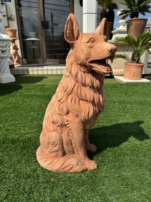 牧羊犬 テラコッタ オブジェ
