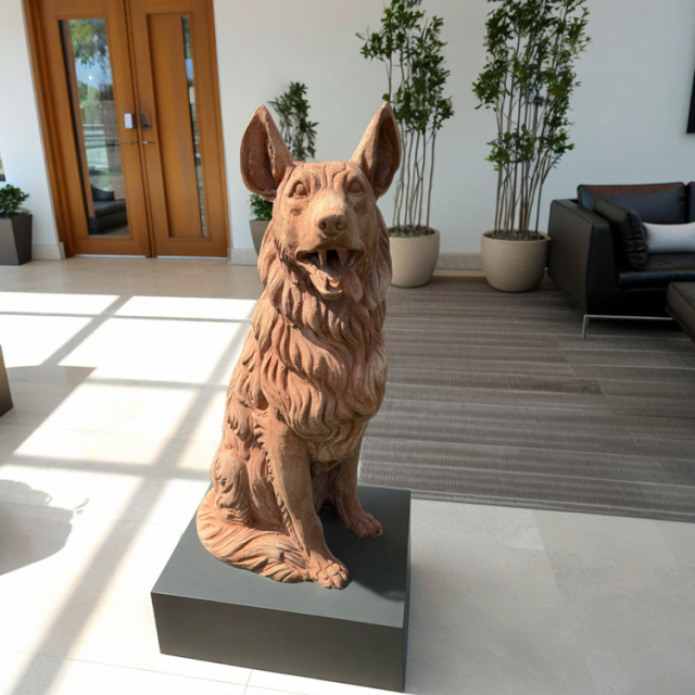 牧羊犬 テラコッタ オブジェ
