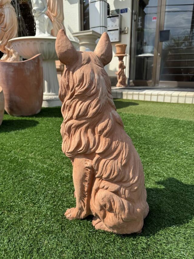 牧羊犬 テラコッタ オブジェ