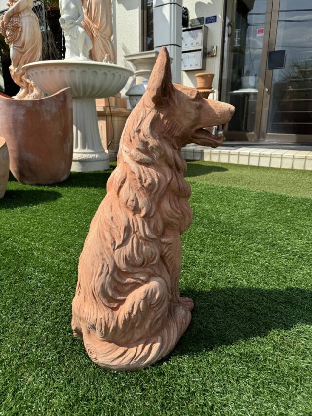 イタリア製 テラコッタ 牧羊犬 オブジェ H65cm 【展示品特別セール】