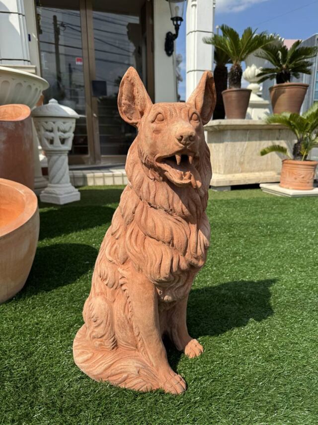 牧羊犬 テラコッタ オブジェ