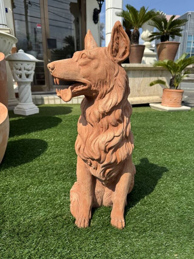 イタリア製 テラコッタ 牧羊犬 オブジェ H65cm 【展示品特別セール】
