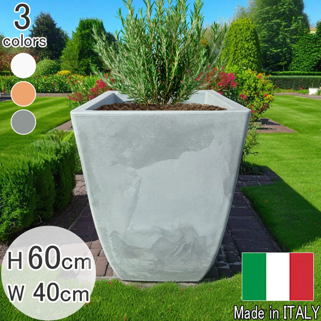 イタリア製プランター ミラノ ライトグレー □40 H60 MILANO40LG 【特別セール品】