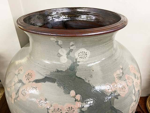 益子焼 壺 花瓶 大迫力 圧巻の益子焼大壺 窯元：よこやま 美品 高さ約1m6cm 陶器 花瓶