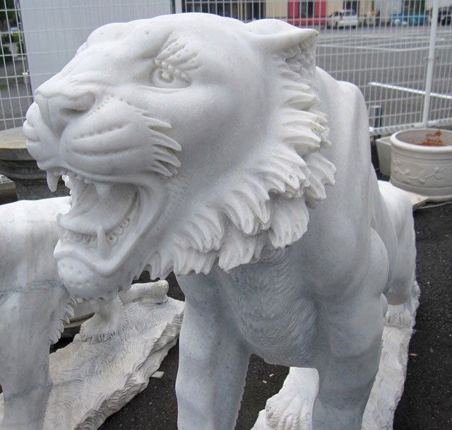 大理石彫刻【寅・虎・トラ】 ペア 干支の置物 招福 縁起物 干支