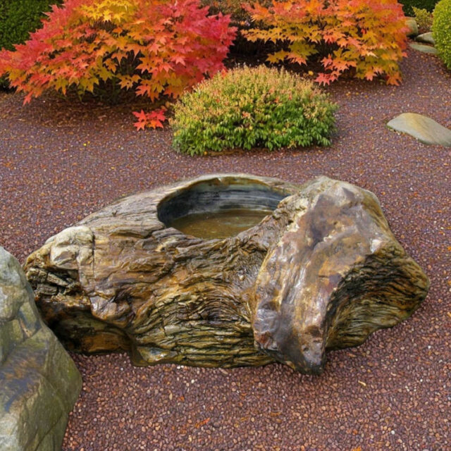 木化石 蹲 052 手水鉢 水鉢 一点物 銘石 販売 珪化木 幅95cm 庭石 景石