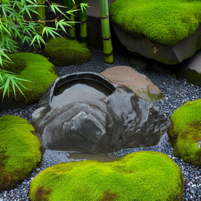 天然石 蹲(つくばい) 067 手水鉢【商品番号：m-ni067】