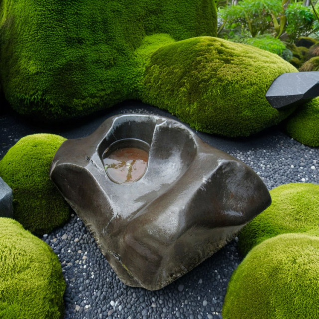 天然石 蹲(つくばい) 068 手水鉢【商品番号：m-ni068】