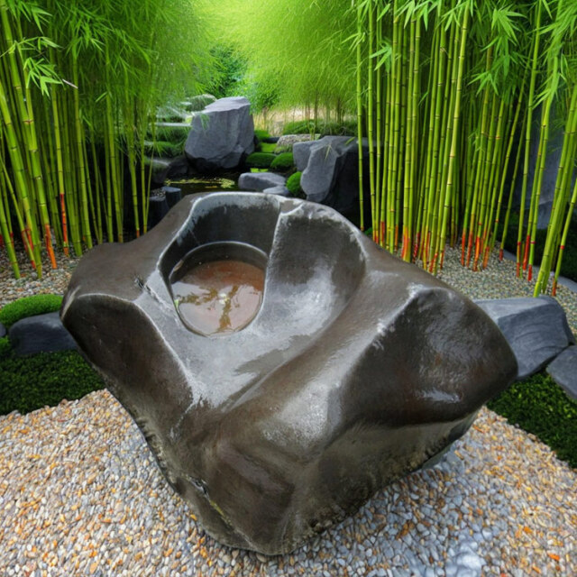 天然石 蹲(つくばい) 068 手水鉢【商品番号：m-ni068】