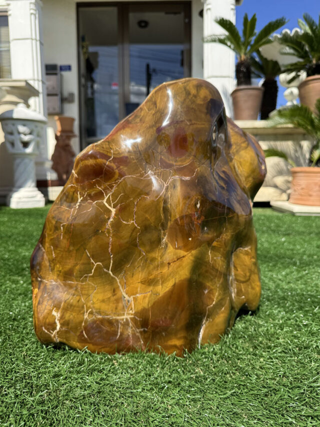 赤石 磨き 鑑賞石 水石 景石 【商品番号：m-ni131-2】