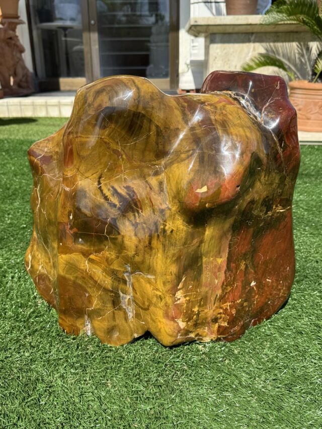 赤石 磨き 鑑賞石 水石 景石 【商品番号：m-ni131-2】