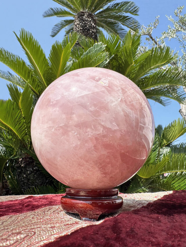 ローズクォーツ 丸玉 約5.35kg 紅水晶 【商品番号：m-OKA2110-030】