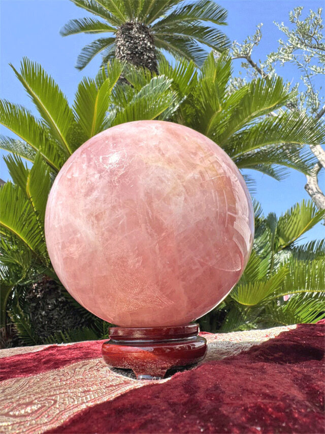 ローズクォーツ 丸玉 約5.35kg 紅水晶 【商品番号：m-OKA2110-030】