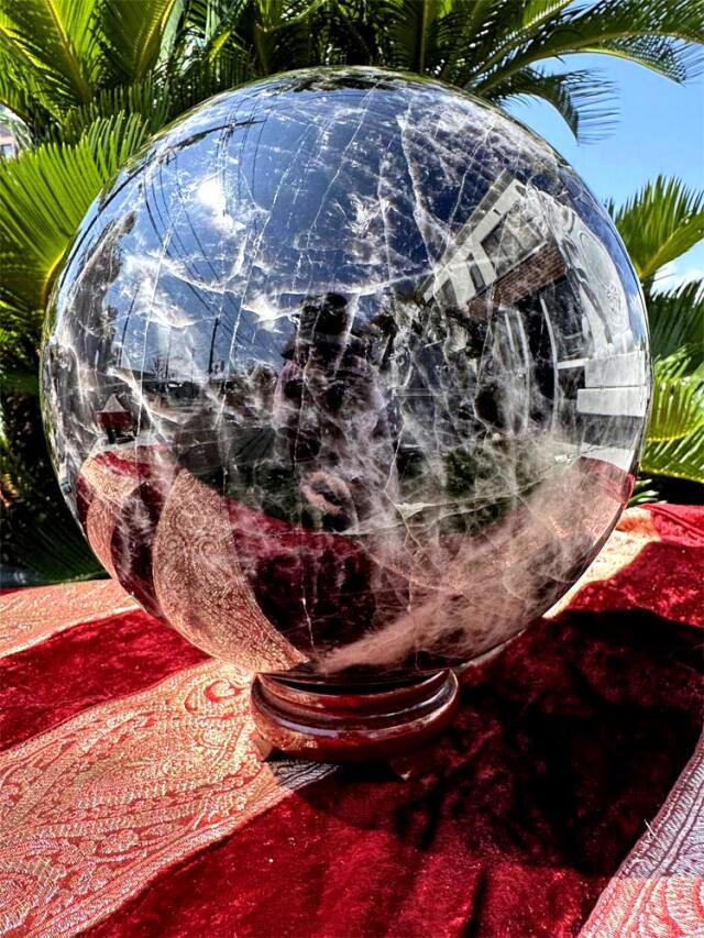 黒水晶 丸玉 約9.8kg モリオン 【商品番号：m-OKA2110-032】